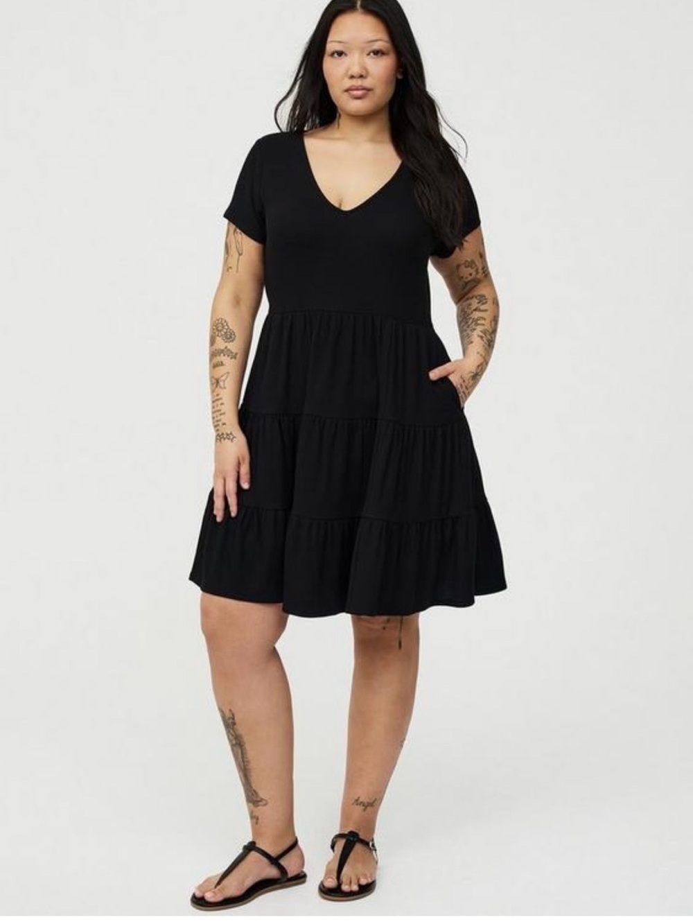 NWT Torrid Tiered Waffle Mini Dress Size 0